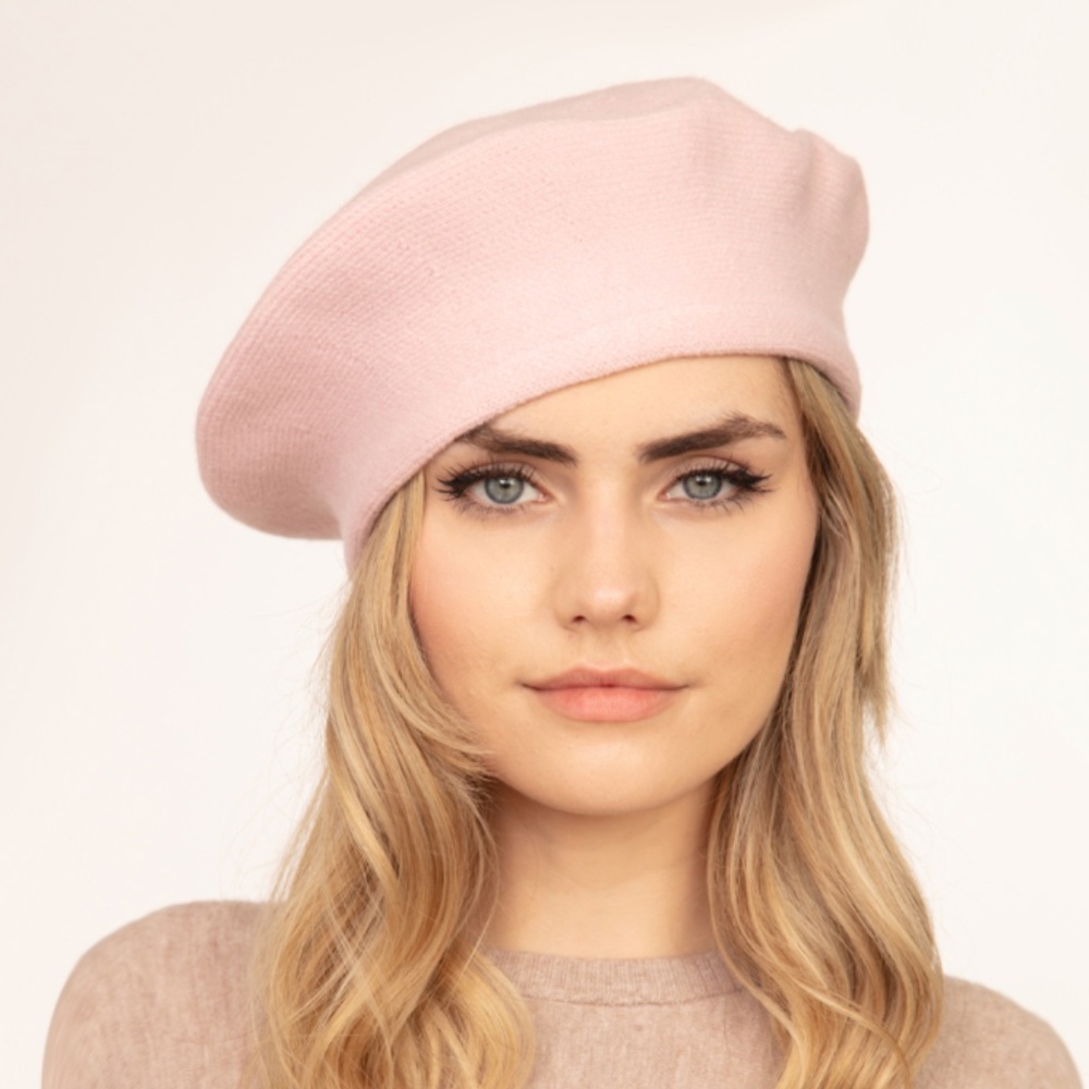PINK BERET STRETCH HAT